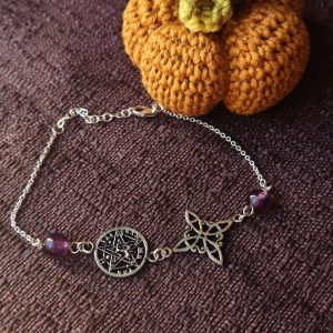 Pulsera Amatista, Tetragrámaton y Nudo de Bruja